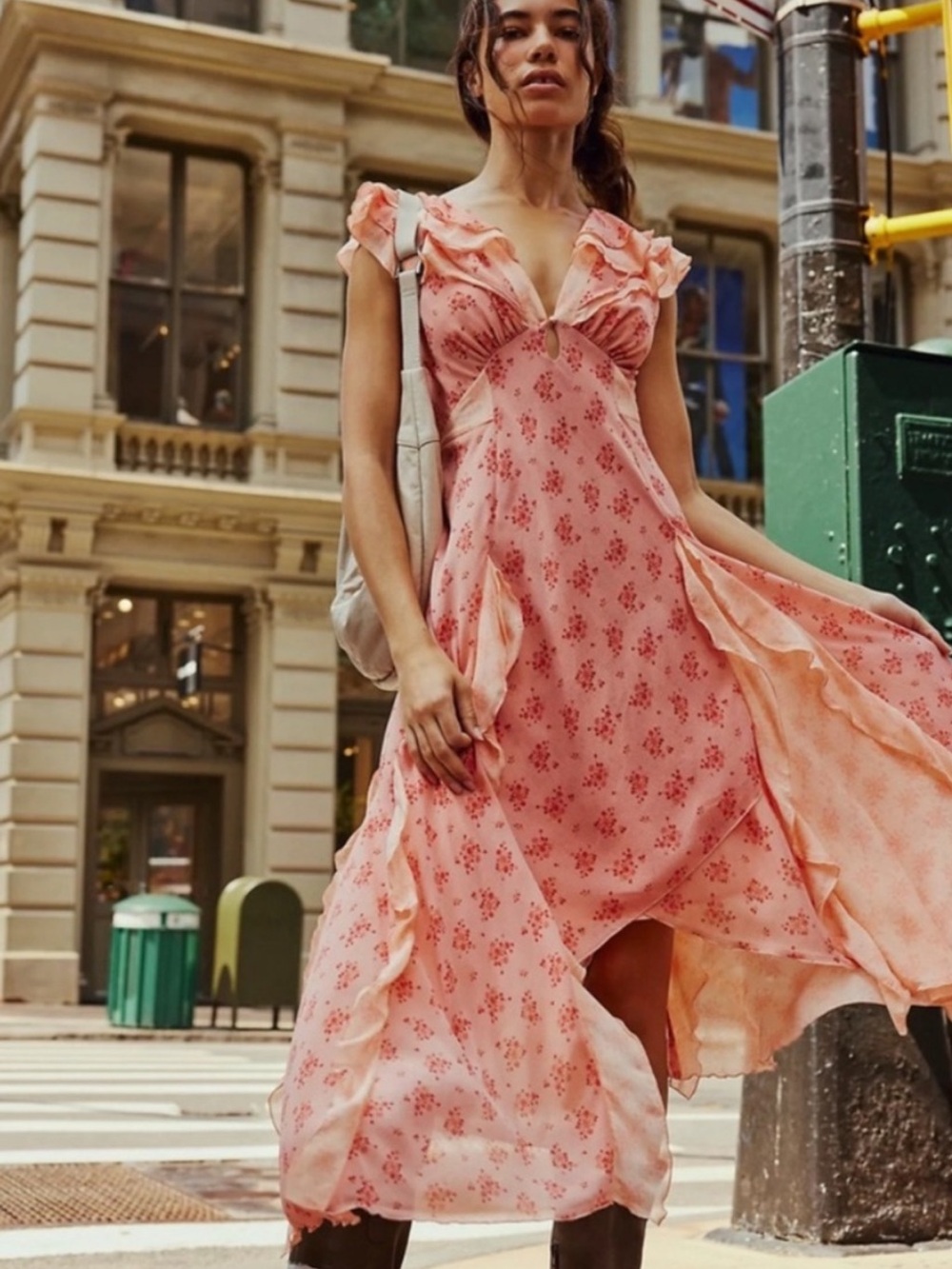 Free People Joaquin Ruffled Midi Dress